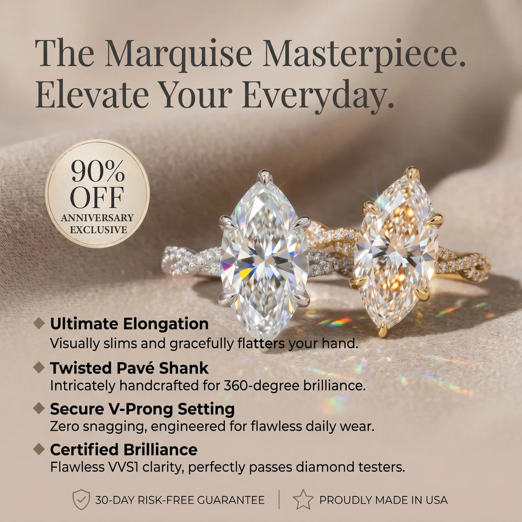 Csandiva™ The Sovereign Legacy | Hand-Forged 3.36Ct Marquise Masterpiece | Butter-Smooth Knuckle Fit, V-Prong Protection & Zero Green Fingers | Anniversary Artisan Batch 90% OFF Last Day 🔥