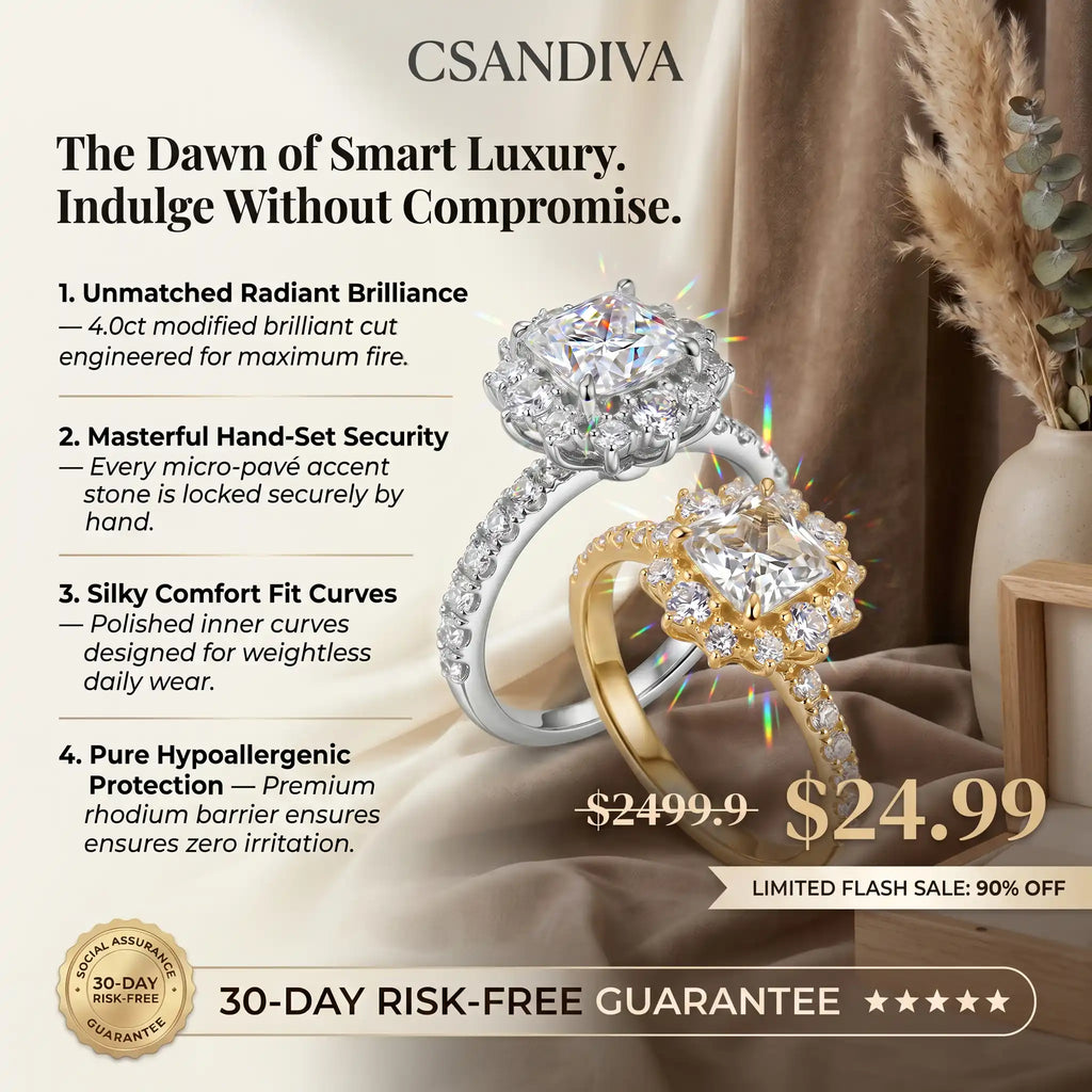 Csandiva™ Hand-Forged Vintage Moissanite Crown Ring | Butter-Smooth Micro-Pavé, Hypoallergenic Elegance | 90% OFF Last Day 🔥