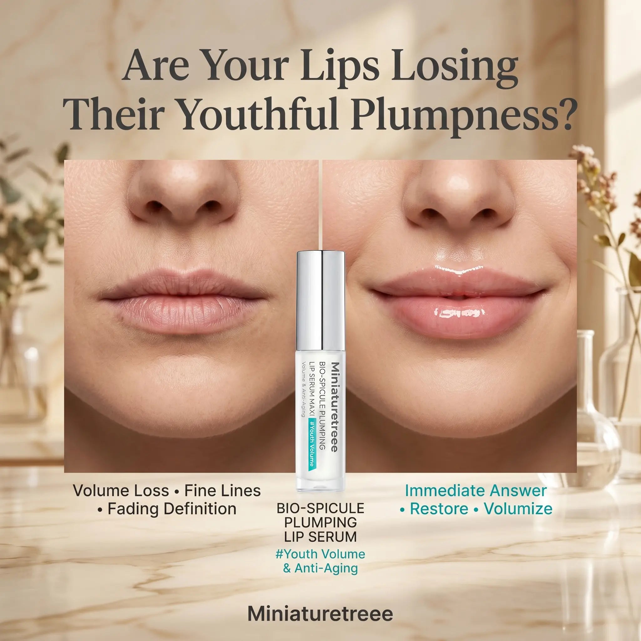 Miniaturetreee™ Bio-Spicule Plumping Lip Serum - Instant Natural Plump & 24/7 Glass-Like Hydration | Last Day Claim 90% OFF 🔥