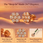 csandiva™ VVS1 Moissanite Cluster Studs - Sleep-Safe Screw Backs & 24/7 Everyday Brilliance | Claim 90% OFF Today🔥
