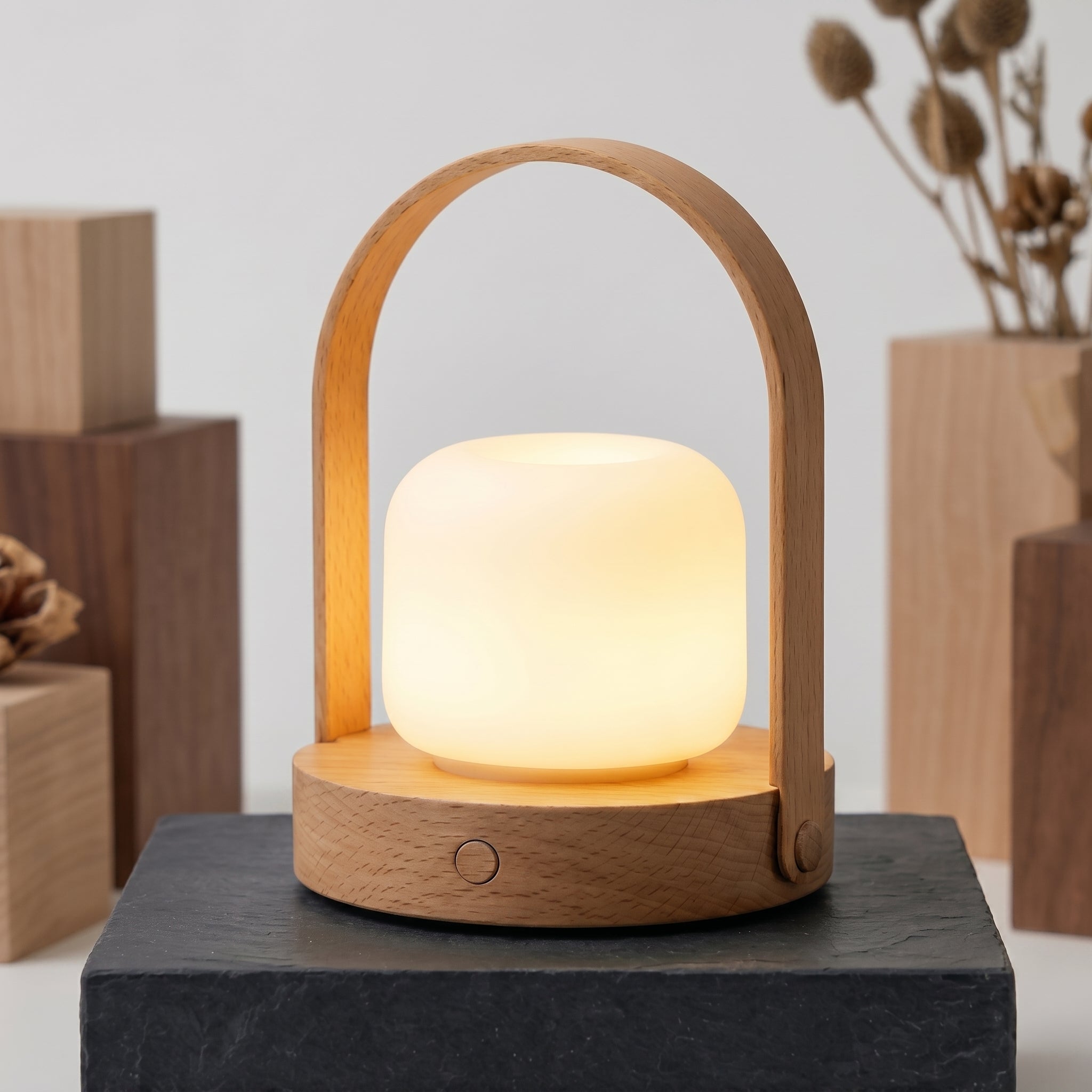 Modern Arch Wooden Table Lamp