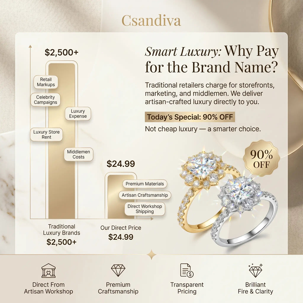 Csandiva™ Hand-Forged Vintage Moissanite Crown Ring | Butter-Smooth Micro-Pavé, Hypoallergenic Elegance | 90% OFF Last Day 🔥
