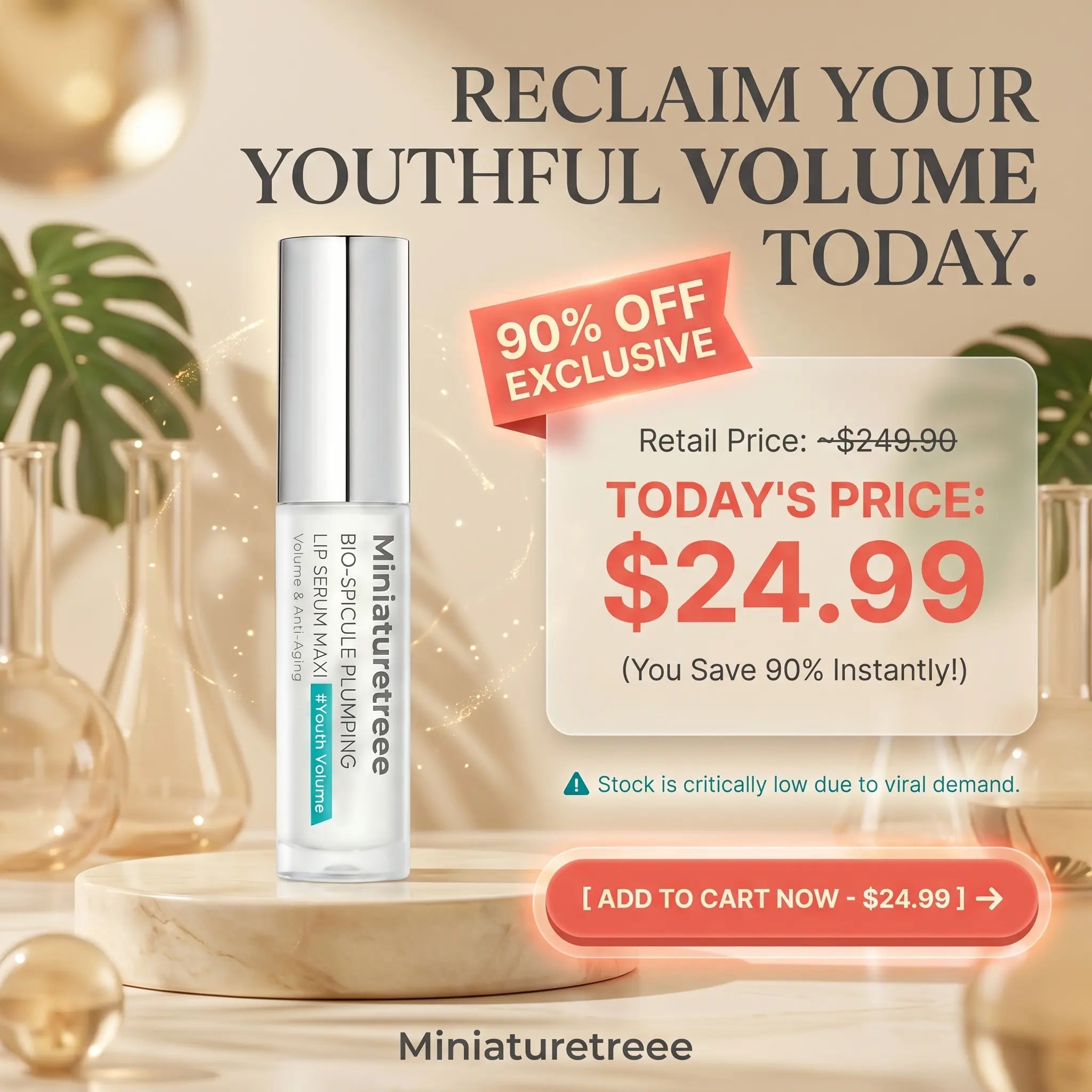 Miniaturetreee™ Bio-Spicule Plumping Lip Serum - Instant Natural Plump & 24/7 Glass-Like Hydration | Last Day Claim 90% OFF 🔥