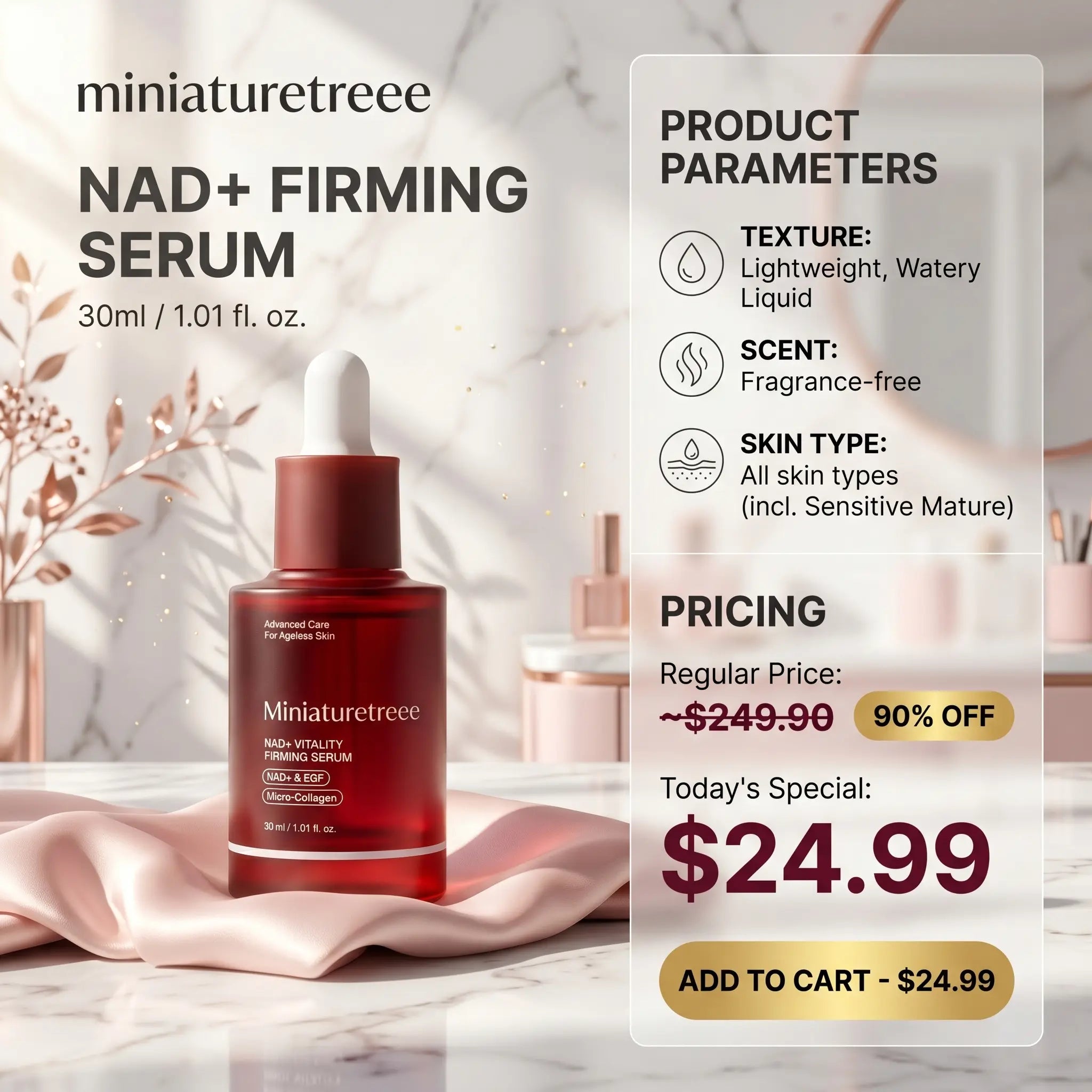 Miniaturetreee™ NAD+ Vitality Firming Serum - Visibly Smooths & Deeply Hydrates for a Radiant Glow | Last Day Claim 90% OFF🔥