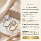Csandiva™ Hand-Forged Vintage Moissanite Crown Ring | Butter-Smooth Micro-Pavé, Hypoallergenic Elegance | 90% OFF Last Day 🔥